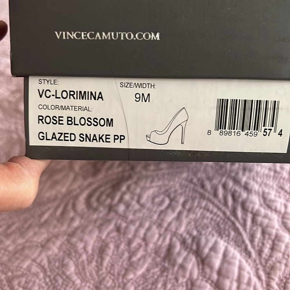 NEW!  Vince Camuto LORIMINA Leather Heels in Rose Blossom - Picture 6 of 6